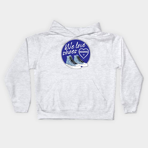 We Love Shoes Blue Kids Hoodie by CreativeWear